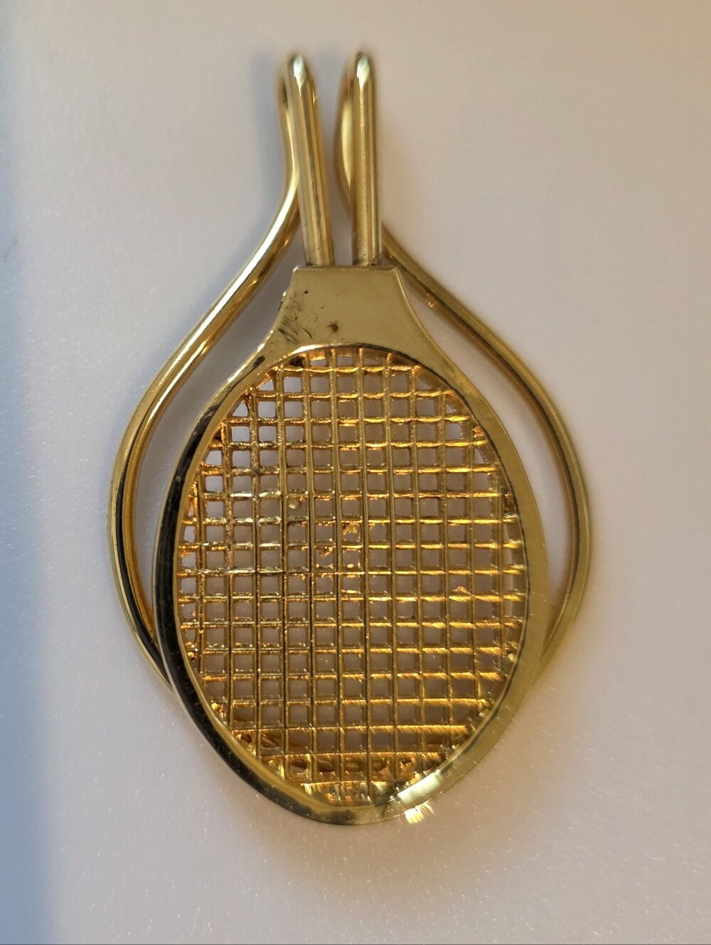 Vintage Gold-Tone Tennis Racket Pin/Clip